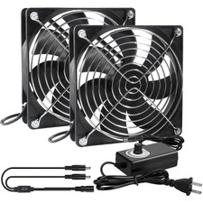 ALAMSCN Big Airflow 2 x 120mm 240mm Computer Case Fan with AC Plug 110V 220V... picture