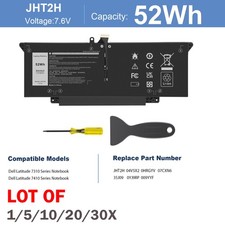 🧡LOT 30X JHT2H Battery For DELL Latitude 7310 7410 04V5X2 0HRGYV 0WY9MP Y7HR3 picture