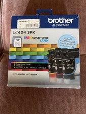 Brother Genuine LC404 3PK 3 Pack Inkvestment Tank Ink Cartridges 01/2026 picture