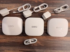 eero Pro 6E Tri-Band Mesh Wi-Fi Router 3-Pack White w/  2 Ethernet ports each picture