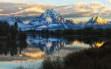 Landscape nature grand teton national park river forest Custom Gaming Mat Desk picture