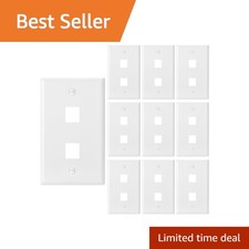 Bates Choice 10 Pack 2-Port Keystone Wall Plate White picture