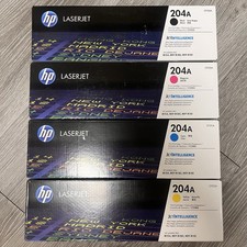HP 204A Black Cyan Magenta Yellow Toner Set CF510A CF511A CF512A CF513A Sealed picture