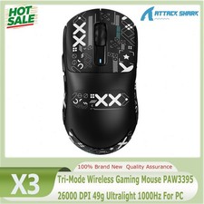 ATTACK SHARK X3 Tri-Mode Wireless Gaming Mouse PAW3395 26K DPI 49g 1000Hz For PC picture
