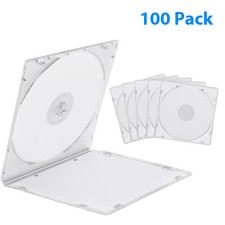100 Pack Standard Clear DVD Case CD Jewel Holder Single Disc Storage Clear Tray picture