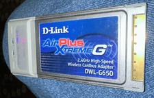 WiFi CARDBUS D-link Air Plus extreme G DWL-G650 2.4GHZ HIGH SPEED ADAPTER picture