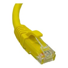 Qty 10 Legrand Quiktron RJ-45 Male-Male Copper Patch Cables Cat6 Yellow 15ft picture