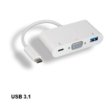 Kentek USB 3.1 Type C to USB 3.0 A/C/VGA HD15 Combo Adapter TV Laptop SmartPhone picture