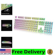 112 Double Shot PBT Shine Through Pudding Keycaps Ansi/ - OEM Profile for MX ... picture