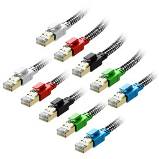 Cat 8 Ethernet Cable 1Ft 10-Pack Braided, 40Gbps 2000Mhz High Speed picture