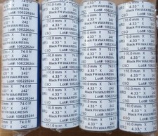 (4) ROLLS Thermal Transfer Ribbon Wax/Resin 4.33