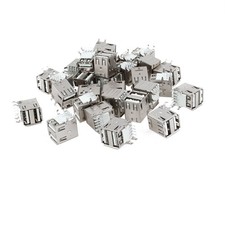 30pcs 90 Degree DIP PCB Mount 8-Pin Female USB A Dual Socket Port Connector picture