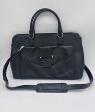 LEVENGER Fine Leather Tools Messenger Bag Briefcase Laptop Black Lizard Print picture