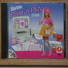 Barbie Print 'n Play Cd-rom PC Software Windows 3.1 95 Mattel Vintage Hobbies picture