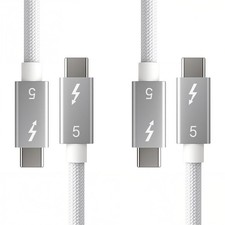 2 Pack Short Usbc Cable for Short Thunderbolt 5 Cable 1FT (0.3M), 240W Chargi... picture