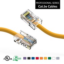 2Ft CAT5E UTP Ethernet Network Non Booted Cable Yellow picture