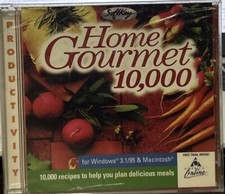 Home Gourmet 10,000 Recipe Software PC Windows 3.1/95 Macintosh Vintage 1997 picture