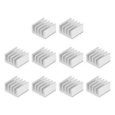 5x9x9mm Silver Tone Aluminum Heatsink Self Adhesive Pad 3D Printers 10Pcs picture