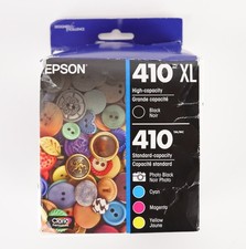 Genuine Epson 410XL 410 Ink Cartridges 5 Pack Combo Black + Color Dated 2029 picture