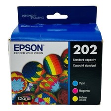 Genuine Epson 202 Cyan Magenta Yellow Ink Cartridge T202520 Exp 2027 Sealed Box picture