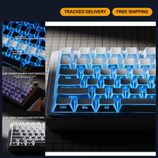 Custom PBT Keycap Set - White Shine Through, Cherry Profile, Side Printed for 60 picture