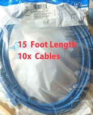 10x Leviton 15' Cat 6+ Extreme Ethernet Router Patch Cord Cable Blue Cat6 62460 picture