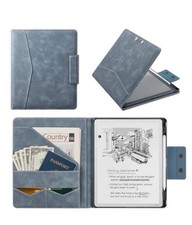 CoBak Premium PU Leather Case for Kindle Scribe 3rd Gen 2025, blue gray picture