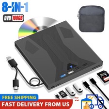 8-in-1 External Blu-ray Drive USB 3.0 and Type-C BD DVD CD Burner for Laptop PC picture