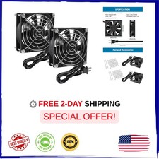 EC Brushless Cooling Fan 120mm Dual Ball Bearing 110V 220V AC Case Fan 2 Pack picture