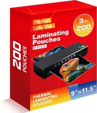 Thermal Laminating Pouches,Hold 8.5 x 11 inch Sheets 200 Pack,3 Mil Clear picture