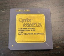 Cyrix 6X86MX-PR200 66MHz Bus 2.9V 2.5X Vintage CPU Processor Gold picture
