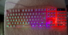 NPET K10 LED Backlit USB Wired PINK Gaming Keyboard picture