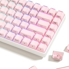 113 Keys Jelly Pink Shine Through Keycaps OEM Fits 61/68/84/87/98/100 Keys picture