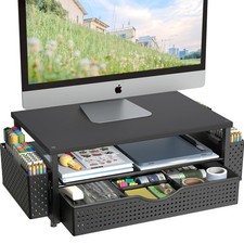 Desk Organizer and Accessories, Computer Monitor Stand Riser with Drawer and ... picture
