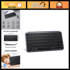 Ultra-Slim Wireless Keyboard, Programmable Bluetooth/Wired, 1200Hr Battery, Sile picture
