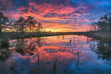 Landscape sunrise dawn lake reflection nature sky water Custom Gaming Mat Desk picture