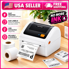 Wireless 4x6 Thermal Label Printer Bluetooth Inkless Shipping Printer Paper Bin picture