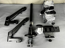ESI EDGE2-MS-BLK Dual Monitor Arm Slider Desk Mount VESA  w/ Clamp Power Strip picture