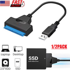 2Pcs SATA to USB 3.0 Cable USB to SATA III Hard Drive Adapter 2.5'' SSD HDD USA picture