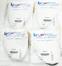 Lot of 4 L-Com Shielded Cat6 Right Angle Patch Cable, Down/Right Angle Up 1ft picture