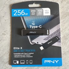 PNY 256GB Elite-X USB-C (Type-C) 3.2 Gen 1 Flash Drive (P-FDI256ELTXC-GE) New picture