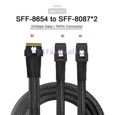 PCI-E Ultraport Slimline SAS Slim 4.0 SFF-8654 8i 4I 74pin to SFF-8087 Mini SAS picture