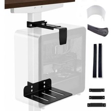 🖥️ DEHAGLOBAL Under Desk PC Mount Clamp 50LB ATX Gaming CPU Holder Cable Organi picture