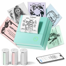 TYPONOS Sticker Printer, PM290 Mini Bluetooth PM290, Green picture