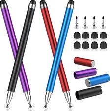 MEKO 4 Pack Stylus Pens for Touchscreens, 2-in-1 High Black/Blue/Purple/Red picture