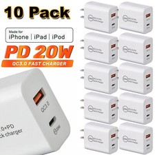 PD 20W USB-C Dual Port Adapter Wall Charger For iPhone 12 13 14 Pro SAMSUNG LOT picture