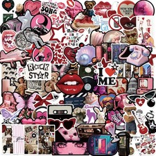 100pcs Aesthetic Stickers | Downtown Girls Y2K Retro Sticker | Cool Pink picture