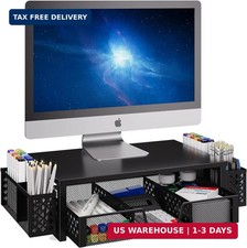 Simple Trending Monitor Stand Riser, Desk Organizer and Accessories, Black picture