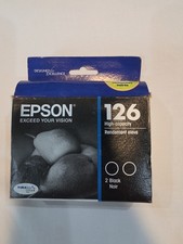 Genuine New Unopened Epson T126120-D2 Black Printer Ink Cartridge - 2 Pieces picture
