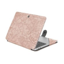 PU Leather Sleeve Case, Embossed Hibiscus Portfolio Protective Stand Cover Pink picture